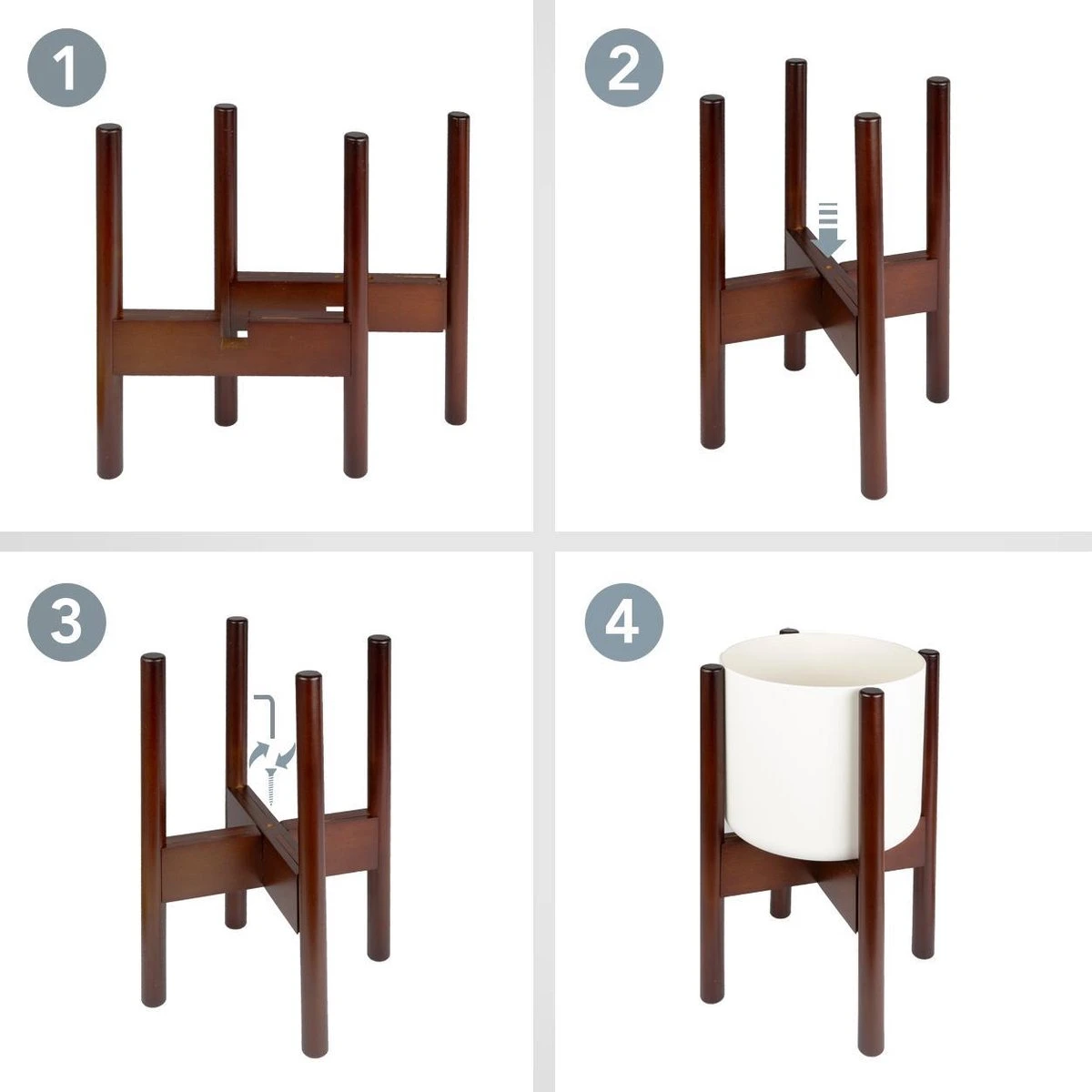 LifeGoods Planten Standaard - Uitschuifbare Bloempothouder - 20 Tot 30 Cm - Donker Bamboe 9 LifeGoods Planten Standaard - Uitschuifbare Bloempothouder - 20 Tot 30 Cm - Donker Bamboe - Afbeelding 9