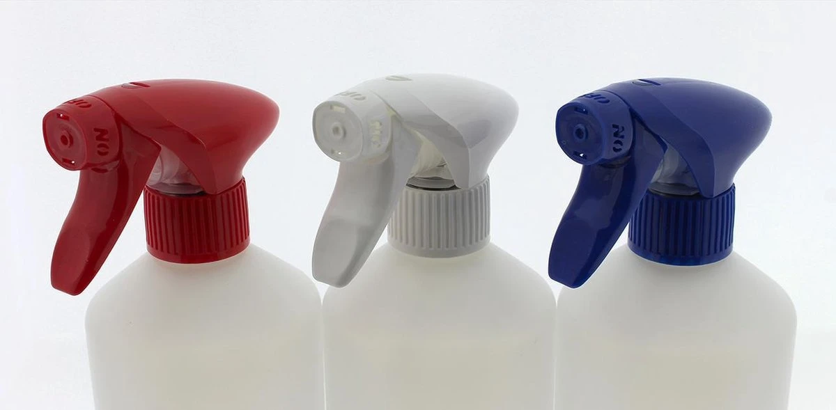 Set Van 3 Lege Sprayflacons 750ml | Professionele Afsluitbare Spraykop | 1 Rode - 1 Witte - 1 Blauwe Spraykop | Navulbaar 2 Set Van 3 Lege Sprayflacons 750ml | Professionele Afsluitbare Spraykop | 1 Rode - 1 Witte - 1 Blauwe Spraykop | Navulbaar - Afbeelding 2