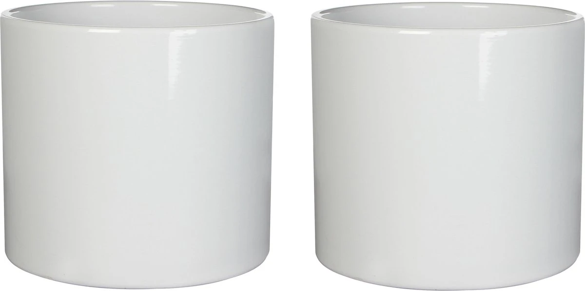 Mica Decorations Era Bloempot - H26 X Ø28 Cm - Wit 2 Mica Decorations Era Bloempot - H26 X Ø28 Cm - Wit - Afbeelding 2