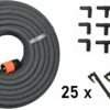 Meisterhome ® - 30 Meter - Druppelslang - Druppelsystemen - Zweetslang - Bewatering - Bewateringssysteem - Druppelsysteem - Irrigatie Set - 70% Waterbesparing - Druppelaars - Tuin, Gras, Planten - Met 38 Hulpstukken Voor Vast Zetten En Verlengen