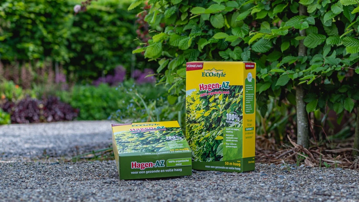 ECOstyle Hagen-AZ Organische Tuinmest - Voor Gezond Bodemleven - Remt Uitval Van Bladeren - 120 Dagen Voeding - Voor 50m Haag - 2,75 KG 6 ECOstyle Hagen-AZ Organische Tuinmest - Voor Gezond Bodemleven - Remt Uitval Van Bladeren - 120 Dagen Voeding - Voor 50m Haag - 2,75 KG - Afbeelding 6