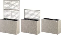 Casaria Polyrattan Bloembak – 3 Bakken Klimophek - Crème -Tuinwinkel Voor Buitenartikelen 1200x697