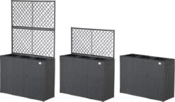 Casaria Polyrattan Plantenbak - Met Klimoprek - 3 Bakken Zwart 16 Casaria Polyrattan Plantenbak - Met Klimoprek - 3 Bakken Zwart -Tuinwinkel Voor Buitenartikelen 1200x704