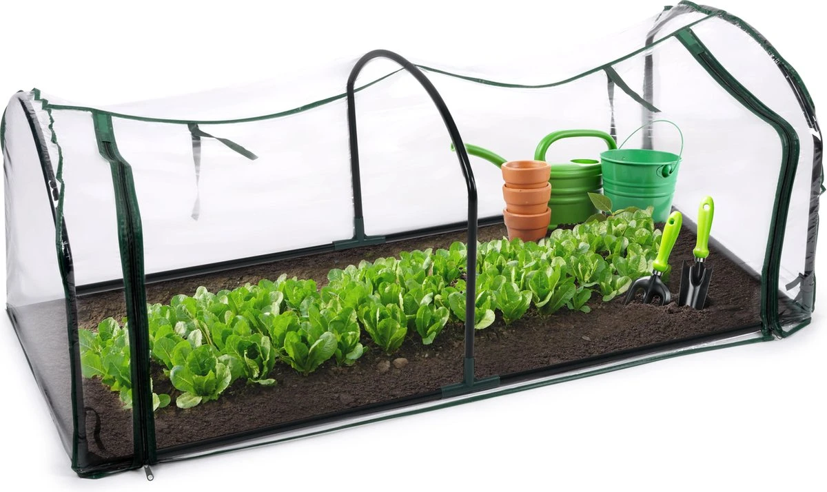 Kinzo Garden Broeikas - Tunnelkas - Met Rits - Staal - 130x60x50cm 1 Kinzo Garden Broeikas - Tunnelkas - Met Rits - Staal - 130x60x50cm