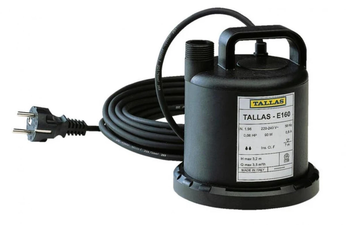 Tallas Vlakke Onderwaterpomp E 160 NA, Vlakke Aanzuiging Tot 3 Mm, 90 Watt 1 Tallas Vlakke Onderwaterpomp E 160 NA, Vlakke Aanzuiging Tot 3 Mm, 90 Watt