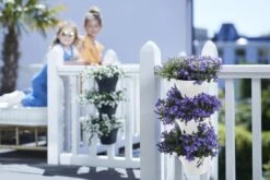 Elho Corsica Vertical Forest 24 - Bloempot Voor Balkonbuiten - Ø 26.7 X H 29.7 Cm - Wit/Wit -Tuinwinkel Voor Buitenartikelen 1200x800 151