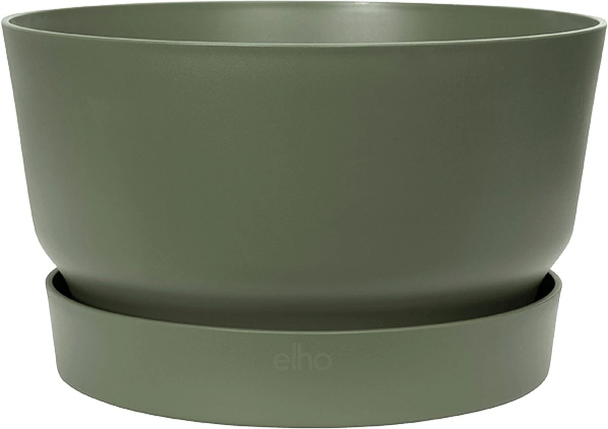 Elho Greenville Schaal 33 - Bloempot Voor Buiten - Ø 32.5 X H 19.4 Cm - Groen/Blad Groen 7 Elho Greenville Schaal 33 - Bloempot Voor Buiten - Ø 32.5 X H 19.4 Cm - Groen/Blad Groen - Afbeelding 7