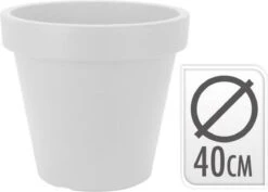Relaxwonen - Bloempot Classic 40 Cm Kunststof Wit -Tuinwinkel Voor Buitenartikelen 1200x860