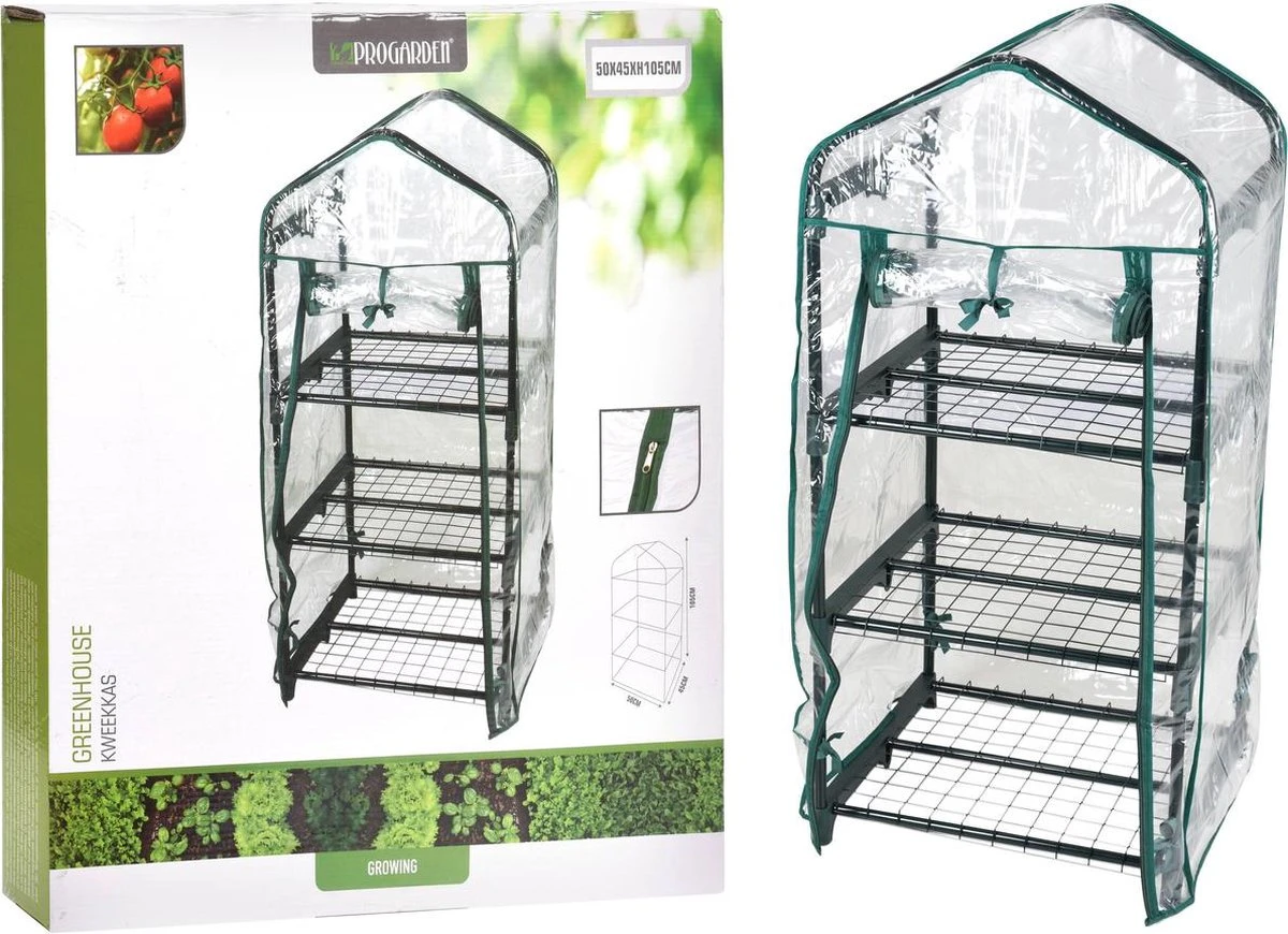 Pro Garden Kweekkas Groen 17-delig 90x50 Cm 5 Pro Garden Kweekkas Groen 17-delig 90x50 Cm - Afbeelding 5