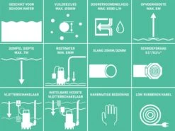 VONROC Dompelpomp/Waterpomp 300W - 6500l/h - Voor Schoon En Licht Vervuild Water - Met Vlotter 9 VONROC Dompelpomp/Waterpomp 300W - 6500l/h - Voor Schoon En Licht Vervuild Water - Met Vlotter -Tuinwinkel Voor Buitenartikelen 1200x897 1