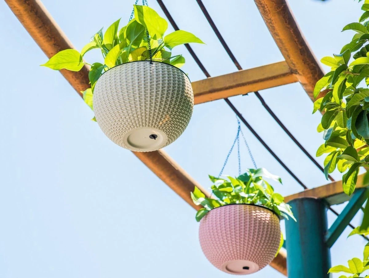 Hangpot Kunststof – Bloempot Hangend – Binnen & Buiten- Plantenhanger –Incl. Afvoerstop – 26 Cm - Zwart 2 Hangpot Kunststof – Bloempot Hangend – Binnen & Buiten- Plantenhanger –Incl. Afvoerstop – 26 Cm - Zwart - Afbeelding 2