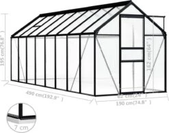 VidaXL Broeikas 1,33 M² Aluminium Antracietkleurig -Tuinwinkel Voor Buitenartikelen 1200x945 1
