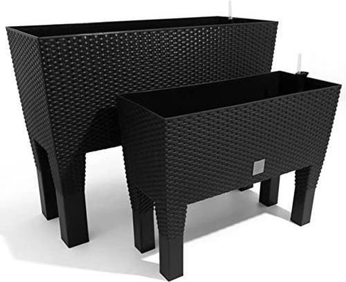 Prosperplast Kunststof Rato Plantenbak Op Poten Met Irrigatiesysteem Antraciet 80 X 33 X 62 Cm - 72 Liter - Balkonbakken/bloembakken 8 Prosperplast Kunststof Rato Plantenbak Op Poten Met Irrigatiesysteem Antraciet 80 X 33 X 62 Cm - 72 Liter - Balkonbakken/bloembakken - Afbeelding 8