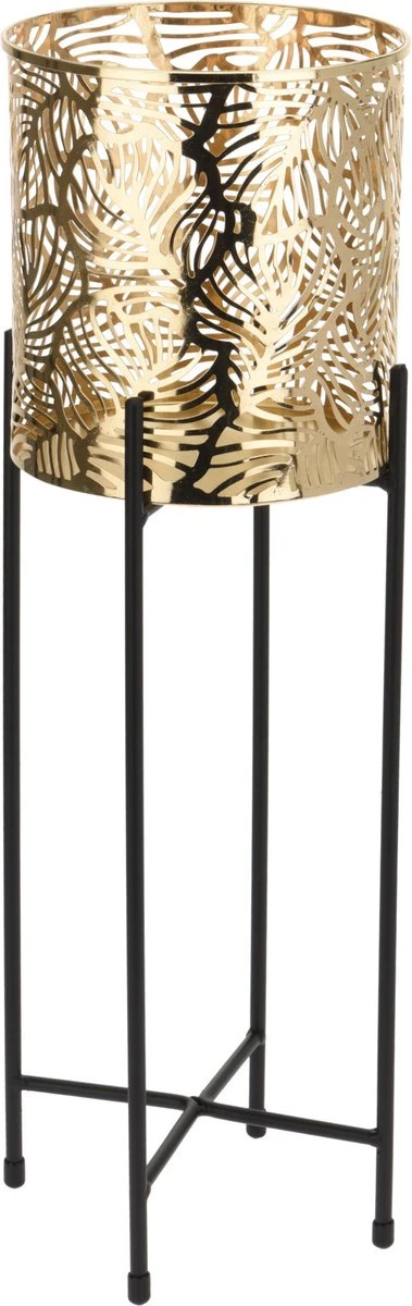 Set Van 2x Stuks Plantenpotten Goud Op Metalen Standaard 35 Cm En 45 Cm Hoogte 3 Set Van 2x Stuks Plantenpotten Goud Op Metalen Standaard 35 Cm En 45 Cm Hoogte - Afbeelding 3