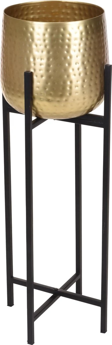 Merkloos Bloempot Op Standaard Goud - Gouden Bloempot - Metaal - 74cm 1 Merkloos Bloempot Op Standaard Goud - Gouden Bloempot - Metaal - 74cm