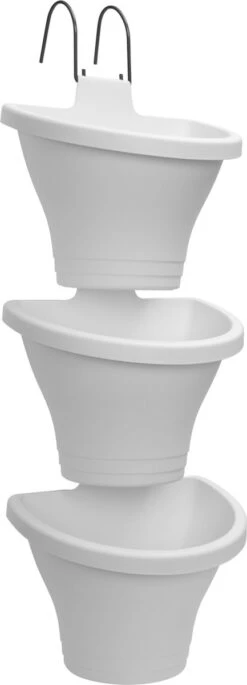 Elho Corsica Vertical Forest 24 - Bloempot Voor Balkonbuiten - Ø 26.7 X H 29.7 Cm - Wit/Wit -Tuinwinkel Voor Buitenartikelen 433x1200 5