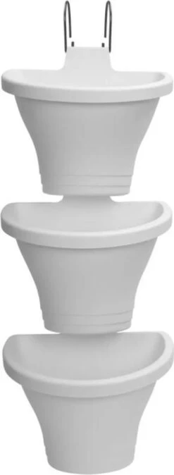 Elho Corsica Vertical Forest 24 - Bloempot Voor Balkonbuiten - Ø 26.7 X H 29.7 Cm - Wit/Wit -Tuinwinkel Voor Buitenartikelen 440x1200 2