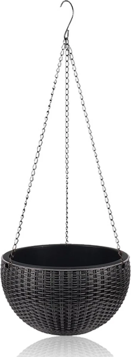 Hangpot Kunststof – Bloempot Hangend – Binnen & Buiten- Plantenhanger –Incl. Afvoerstop – 26 Cm - Zwart 1 Hangpot Kunststof – Bloempot Hangend – Binnen & Buiten- Plantenhanger –Incl. Afvoerstop – 26 Cm - Zwart