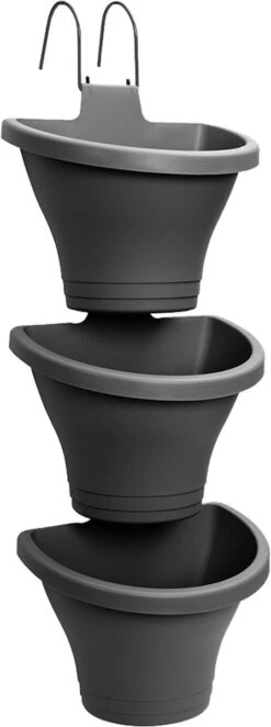 Elho Corsica Vertical Forest 24 - Bloempot Voor Balkonbuiten - Ø 26.7 X H 29.7 Cm - Zwart/Antraciet -Tuinwinkel Voor Buitenartikelen 448x1200 1