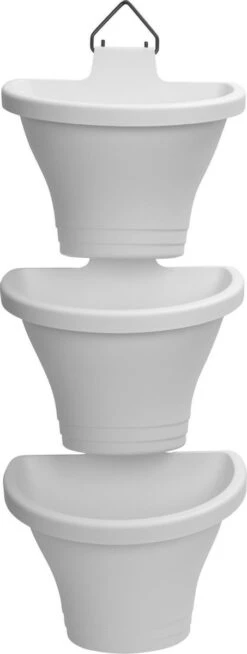 Elho Corsica Vertical Forest 24 - Bloempot Voor Balkonbuiten - Ø 26.7 X H 29.7 Cm - Wit/Wit -Tuinwinkel Voor Buitenartikelen 453x1200