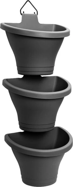 Elho Corsica Vertical Forest 24 - Bloempot Voor Balkonbuiten - Ø 26.7 X H 29.7 Cm - Zwart/Antraciet -Tuinwinkel Voor Buitenartikelen 469x1200