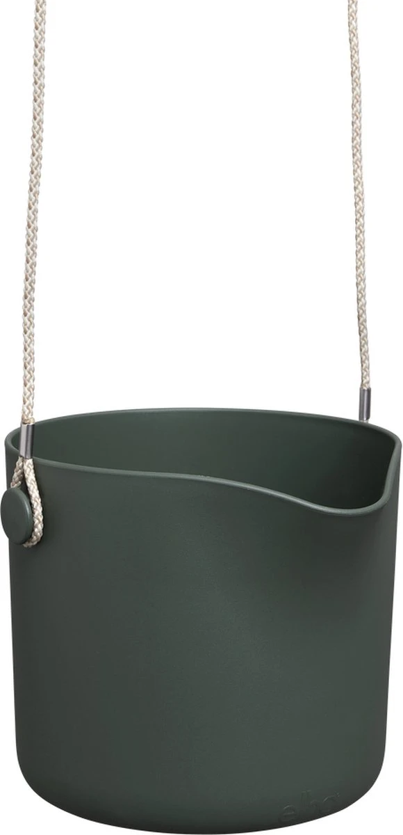Elho B.for Swing 18 Hangpot - Bloempot Voor Binnen - Ø 18.0 X H 16.5 Cm - Groen/Blad Groen 1 Elho B.for Swing 18 Hangpot - Bloempot Voor Binnen - Ø 18.0 X H 16.5 Cm - Groen/Blad Groen