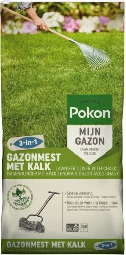 Pokon Gazonmest Met Kalk - 16,8kg - Mest - Geschikt Voor 250m² - 120 Dagen Voeding 16 Pokon Gazonmest Met Kalk - 16,8kg - Mest - Geschikt Voor 250m² - 120 Dagen Voeding -Tuinwinkel Voor Buitenartikelen 593x1200