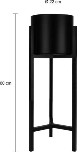 QUVIO Plantenstandaard Binnen - Inclusief Pot - Staande Plantenbak - Metaal - Bloempot - 22 X 22 X 60 Cm - Zwart -Tuinwinkel Voor Buitenartikelen 611x1200 2