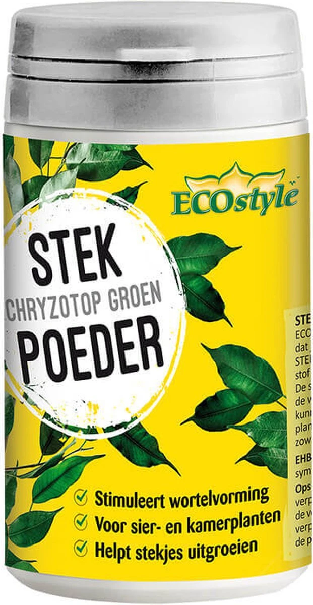 ECOstyle Stekpoeder Stimuleert Wortelvorming - Voor Sier & Kamerplanten - Helpt Stekjes Uitgroeien Tot Een Volwaardige Plant - 25 GR 1 ECOstyle Stekpoeder Stimuleert Wortelvorming - Voor Sier & Kamerplanten - Helpt Stekjes Uitgroeien Tot Een Volwaardige Plant - 25 GR