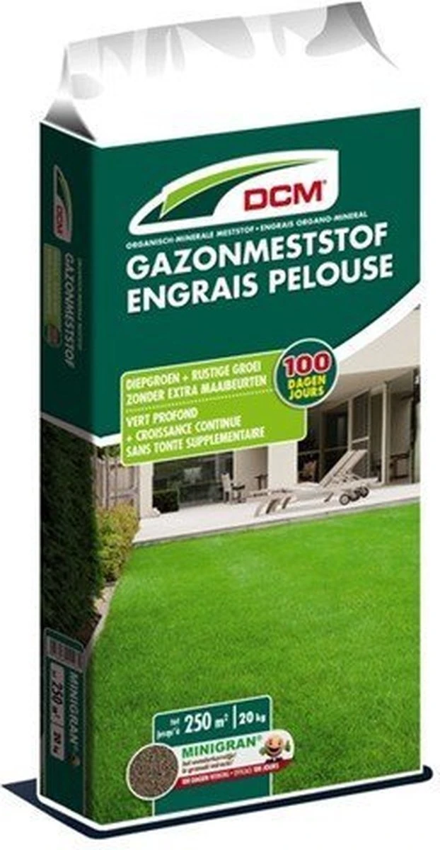 DCM Gazonmeststof – Organisch-minerale Gazonmest - Meststof Met MINIGRAN® Technology - Diepgroene Graskleur - Rustige Groei Zonder Extra Maaibeurten - 250m2 - 20 Kg 2 DCM Gazonmeststof – Organisch-minerale Gazonmest - Meststof Met MINIGRAN® Technology - Diepgroene Graskleur - Rustige Groei Zonder Extra Maaibeurten - 250m2 - 20 Kg - Afbeelding 2