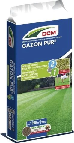 DCM Gazon Pur® - Gazonmest - Diepgroen Gazon Zonder Mos - Gazonmeststof Met MINIGRAN® Technology - 250m2 - 20 Kg
