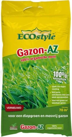 ECOstyle Gazon AZ Organische Gazonmest – Voor Diepgroen En Sterk Gazon – Geeft Tot 120 Dagen Voeding – Werkt Tegen Mos - 265 M² - 20 KG -Tuinwinkel Voor Buitenartikelen 629x1200 3