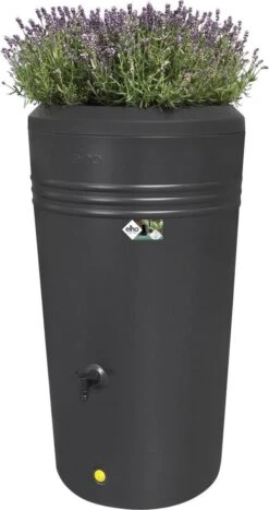 Elho Green Basics Regenton - Regenton - Living Black - Buiten - 200 Liter -Tuinwinkel Voor Buitenartikelen 635x1200