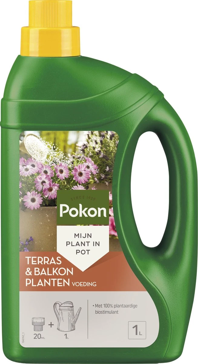 Pokon Terras & Balkonplanten Voeding - 1l - Plantenvoeding - 20ml Per 1L Water 1 Pokon Terras & Balkonplanten Voeding - 1l - Plantenvoeding - 20ml Per 1L Water