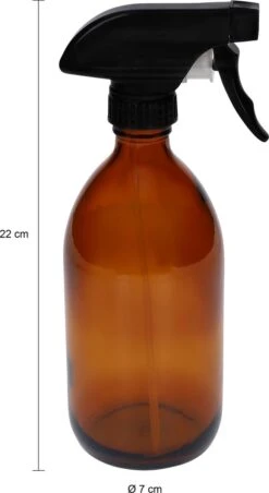 QUVIO Sprayfles - Spuitfles - Plantenspuit - Schoonmaak Spuit - Huishoudspray - Leeg/Hervulbaar - Kamerspray - Allesreiniger - Glazen Sprayflacon - Waterspuit - Kappersspuit - 500 Ml - Glas - Bruin - Zwart -Tuinwinkel Voor Buitenartikelen 656x1200