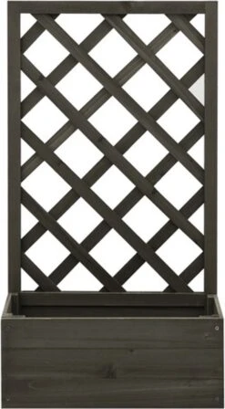 VidaXL Latwerkplantenbak 50x25x90 Cm Massief Vurenhout Grijs -Tuinwinkel Voor Buitenartikelen 662x1200