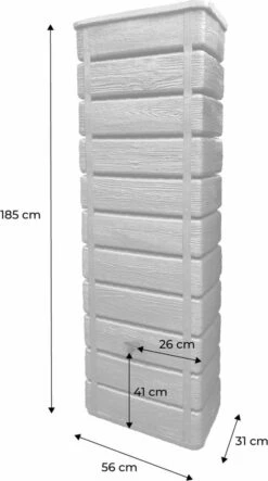 Regenton Muurtank, Grandval 300L, Antraciet Kunststof, Imitatiehout, Met Gootaansluitset Inbegrepen -Tuinwinkel Voor Buitenartikelen 669x1200