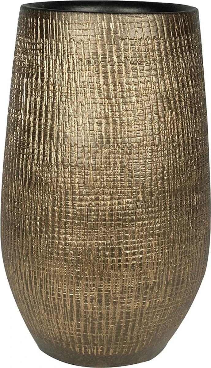 Merkloos Hoge Pot Ryan Shiny Gold 18x30 Cm Ronde Gouden Bloempot Voor Binnen 1 Merkloos Hoge Pot Ryan Shiny Gold 18x30 Cm Ronde Gouden Bloempot Voor Binnen