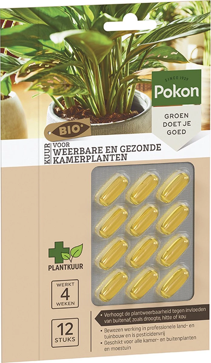 Pokon Bio Kuur Voor Weerbare En Gezonde Kamerplanten - Capsules - 12 Stuks - Geschikt Voor Alle Kamer-, Buitenplanten En Moestuin 2 Pokon Bio Kuur Voor Weerbare En Gezonde Kamerplanten - Capsules - 12 Stuks - Geschikt Voor Alle Kamer-, Buitenplanten En Moestuin - Afbeelding 2