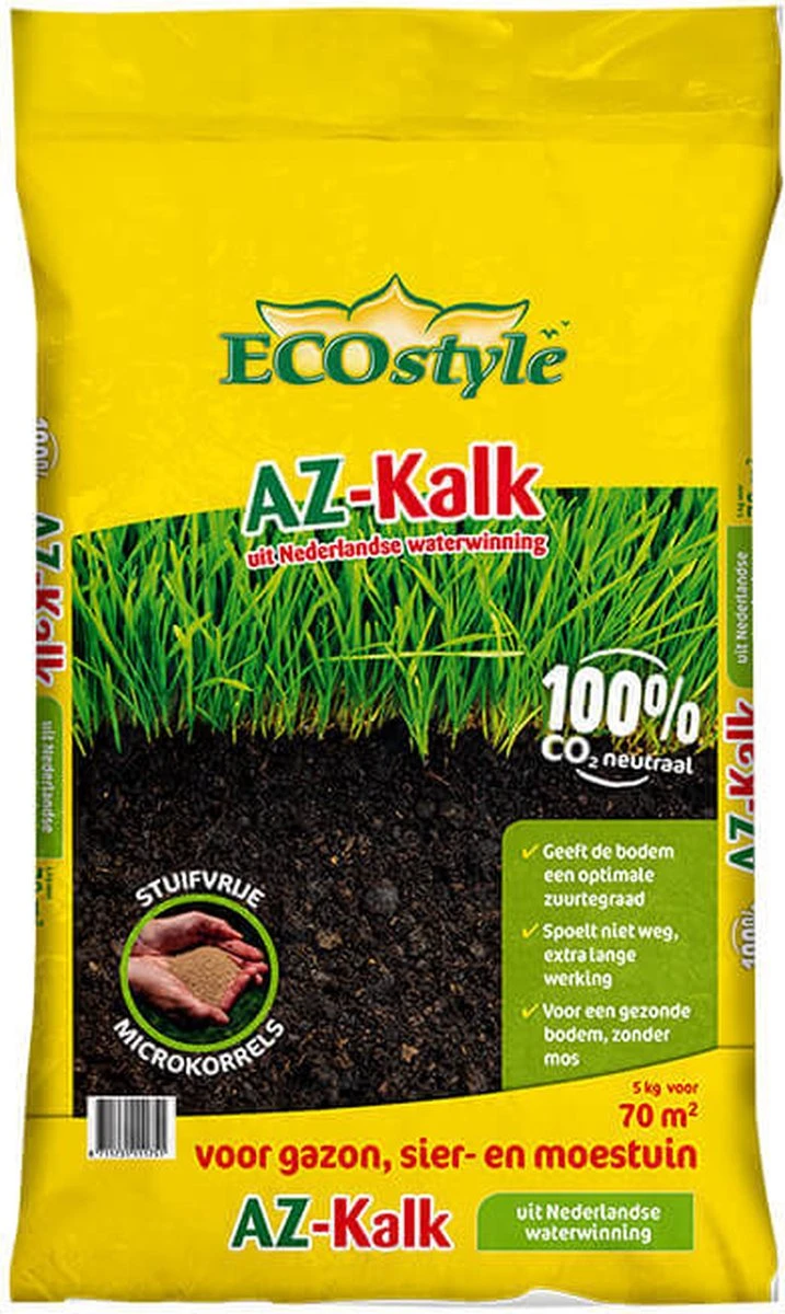 ECOstyle AZ Kalk Micro Korrel – Voor Gazon, Sier- En Moestuin - Corrigeert Zuurgraad Direct En Langdurig - Werkt Tegen Mos - CO2-Neutraal – 30 M² - 2 KG 10 ECOstyle AZ Kalk Micro Korrel – Voor Gazon, Sier- En Moestuin - Corrigeert Zuurgraad Direct En Langdurig - Werkt Tegen Mos - CO2-Neutraal – 30 M² - 2 KG - Afbeelding 10