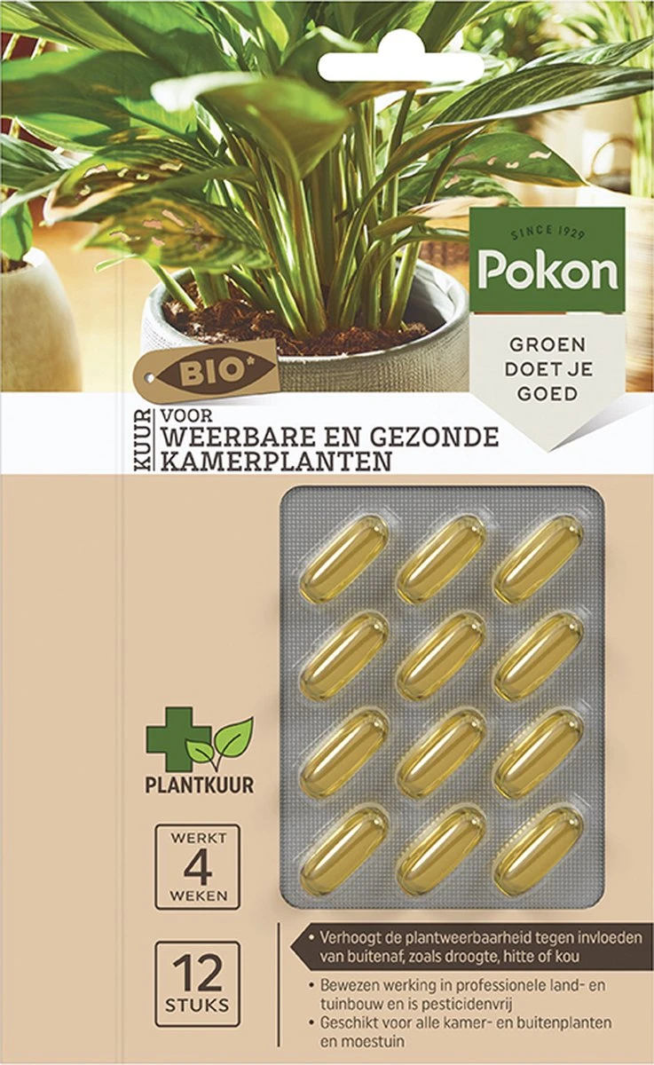 Pokon Bio Kuur Voor Weerbare En Gezonde Kamerplanten - Capsules - 12 Stuks - Geschikt Voor Alle Kamer-, Buitenplanten En Moestuin 1 Pokon Bio Kuur Voor Weerbare En Gezonde Kamerplanten - Capsules - 12 Stuks - Geschikt Voor Alle Kamer-, Buitenplanten En Moestuin