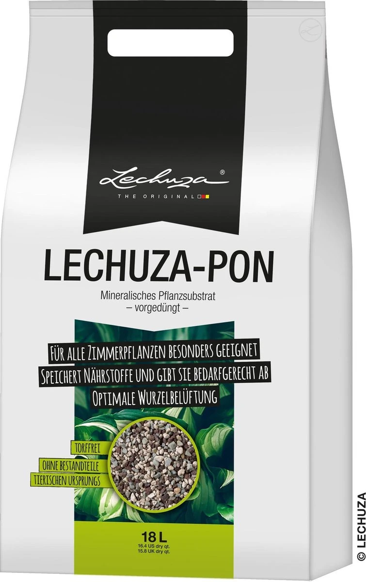 LECHUZA-PON 18 Liter - Hoogwaardig, Mineraal Plantensubstraat 1 LECHUZA-PON 18 Liter - Hoogwaardig, Mineraal Plantensubstraat