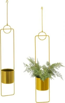 Merkloos Bloempotten Om Op Te Hangen - Hangende Plantenpot - 2 Stuks - 88 Cm Hoog - Gouden