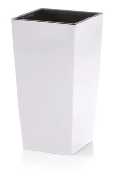 Prosperplast Kunststof Urbi Bloempot/plantenpot Met Binnenpot Wit 32 X 32 X 61 Cm - 21/49 Liter - Hoge Vierkante Bloempotten -Tuinwinkel Voor Buitenartikelen 758x1200 2