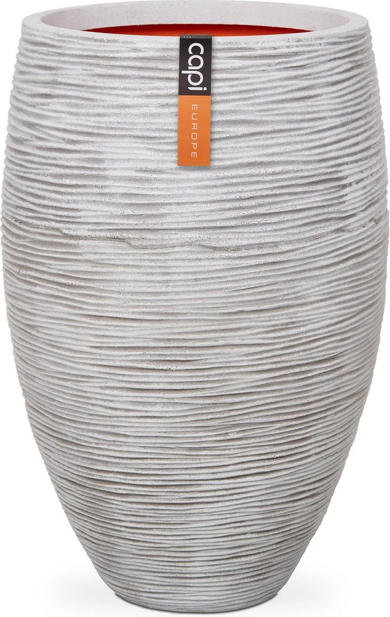 Capi Europe - Vaas Elegant Deluxe Rib NL - 45x72 - Ivoor - Voor Binnen En Buiten - KOFI1138 1 Capi Europe - Vaas Elegant Deluxe Rib NL - 45x72 - Ivoor - Voor Binnen En Buiten - KOFI1138