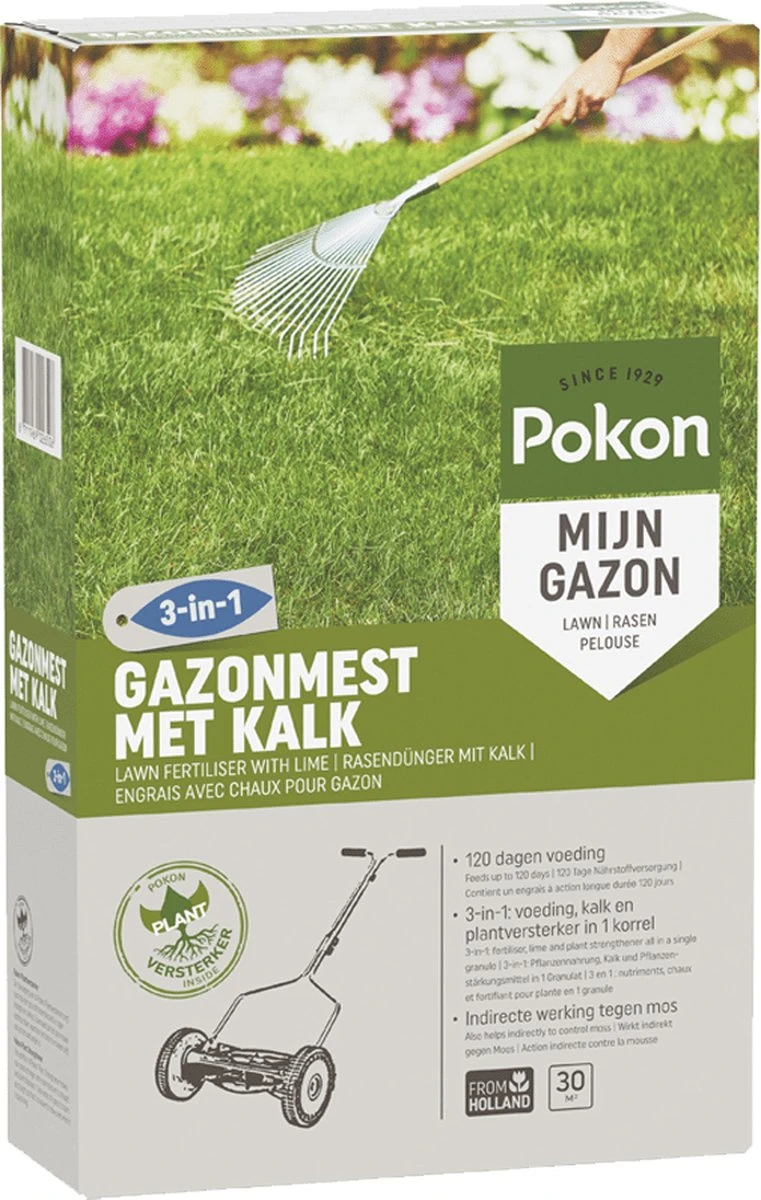 Pokon Gazonmest Met Kalk - 2kg - Mest - Geschikt Voor 30m² - 120 Dagen Voeding 8 Pokon Gazonmest Met Kalk - 2kg - Mest - Geschikt Voor 30m² - 120 Dagen Voeding - Afbeelding 8