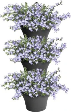 Elho Corsica Vertical Forest 24 - Bloempot Voor Balkonbuiten - Ø 26.7 X H 29.7 Cm - Zwart/Antraciet