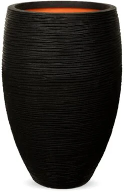 Capi Europe - Vaas Elegant Deluxe Rib NL - 56x84 - Zwart - Voor Binnen En Buiten - KBLR1132 -Tuinwinkel Voor Buitenartikelen 779x1200 1