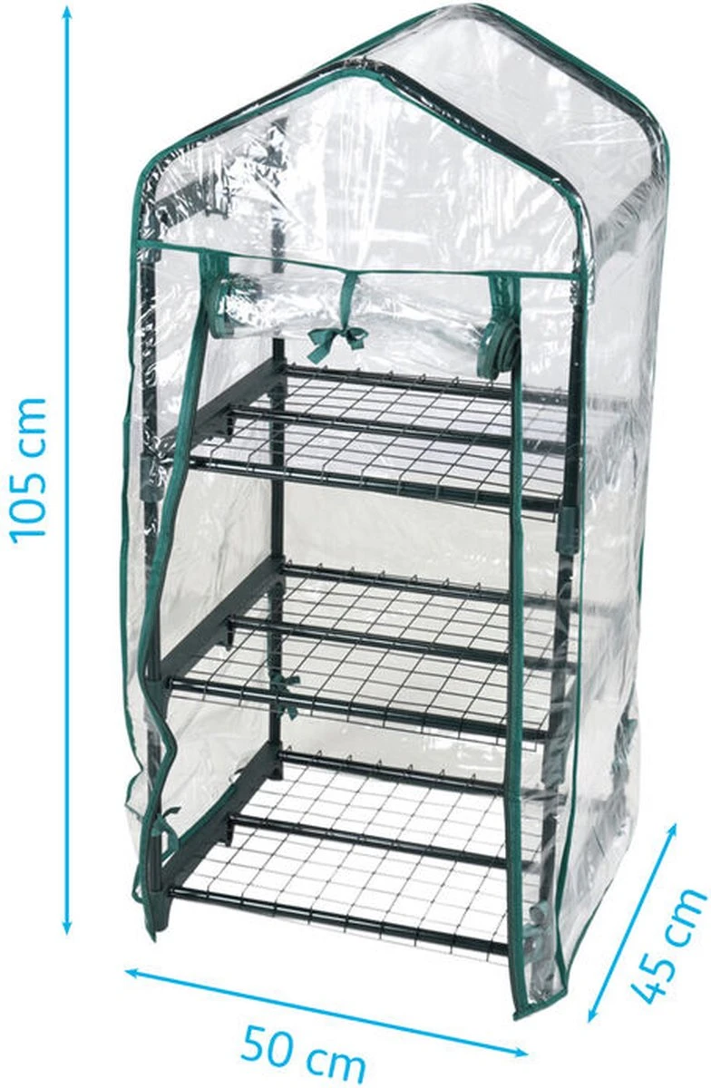 Pro Garden Kweekkas Groen 17-delig 90x50 Cm 2 Pro Garden Kweekkas Groen 17-delig 90x50 Cm - Afbeelding 2