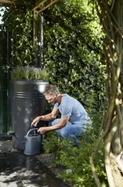 Elho Green Basics Regenton - Regenton - Living Black - Buiten - 200 Liter -Tuinwinkel Voor Buitenartikelen 790x1200